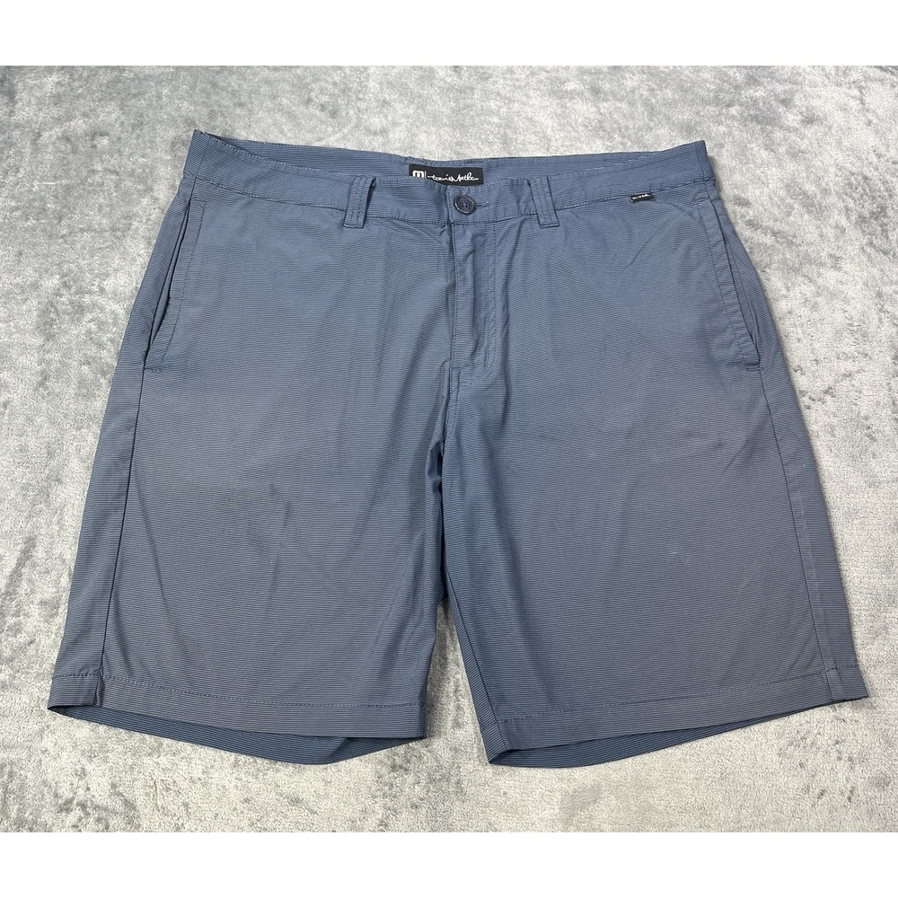 Travis Mathew Golf Shorts Mens 36 Blue Striped Chino Performance‎ Outdoor Casual